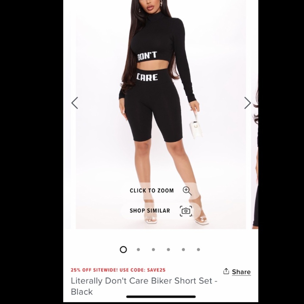 FASHION NOVA-literally don't care biker shorts set